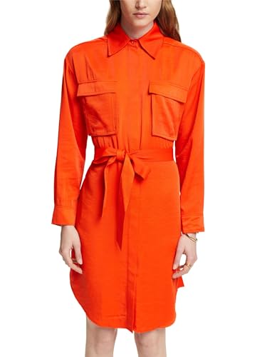 ESPRIT Damen 034ee1e360 Kleid, 880/Bright Orange, 36 von ESPRIT