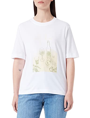 ESPRIT Damen 042EE1K381 T-Shirt, 100/WHITE, L von ESPRIT