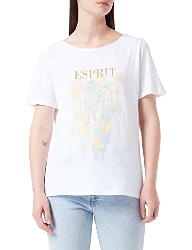 ESPRIT Damen 042EE1K382 T-Shirt, 100/WHITE, XS von ESPRIT