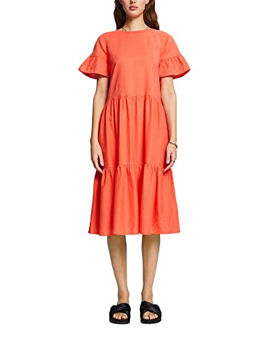 ESPRIT Damen 043CC1E315 Kleid, 870/CORAL ORANGE, XXS von ESPRIT