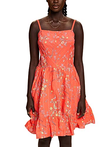 ESPRIT Damen 043CC1E319 Kleid, 873/CORAL ORANGE 4, L von ESPRIT