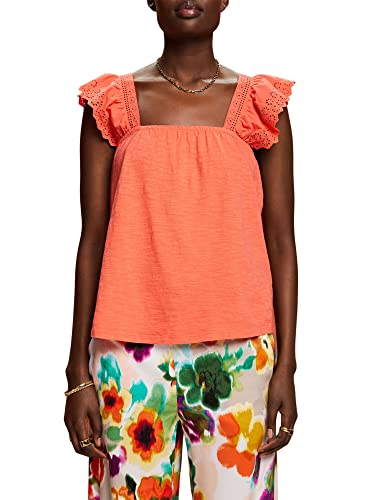 ESPRIT Damen 043CC1K311 T-Shirt, 870/CORAL ORANGE, XS von ESPRIT