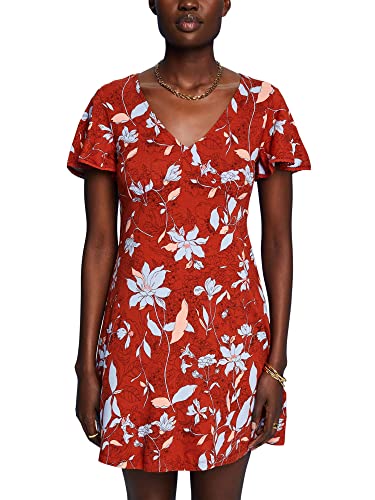 ESPRIT Damen 043EE1E323 Kleid, 873/CORAL ORANGE 4, XXS von ESPRIT