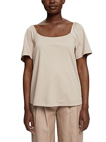 ESPRIT Damen 062EO1K319 T-Shirt, 260/LIGHT Taupe, XS von ESPRIT