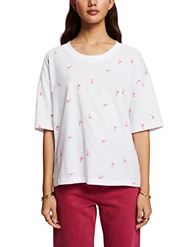 ESPRIT Damen 063CC1K308 T-Shirt, 100/WHITE, XS von ESPRIT