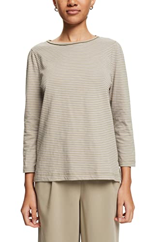 ESPRIT Damen 072EE1K320 T-Shirt, 265/PALE Khaki, XS von ESPRIT