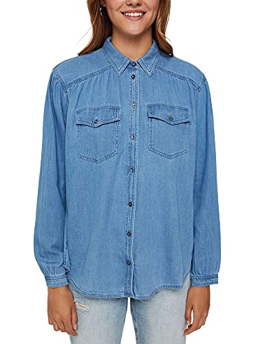 ESPRIT Damen 081CC1F303 Bluse, 902/BLUE MEDIUM WASH, XS ESPRIT Damen 081CC1F303 Bluse, 902/BLUE MEDIUM WASH, XS von ESPRIT