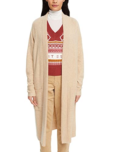 ESPRIT Damen 092EE1I317 Strickjacke, 289/SAND 5, S von ESPRIT