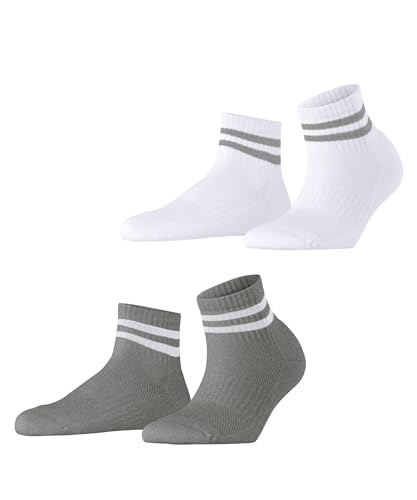 ESPRIT Damen Sneakersocken Active Tennis Multipack W Sn Baumwolle kurz gemustert 2 Paar, Mehrfarbig Weiß Grau 0010, 35-38 von ESPRIT