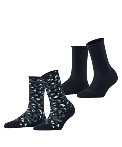 ESPRIT Damen Art Pattern Multipack W So Baumwolle Gemustert Socken, Blau Marine 6120, 39-42 (2er Pack) von ESPRIT