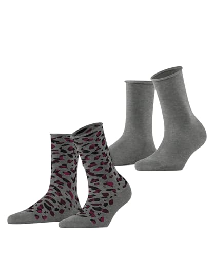 ESPRIT Damen Art Pattern Multipack W So Baumwolle Gemustert Socken, Grau Light Grey 3400, 39-42 (2er Pack) von ESPRIT