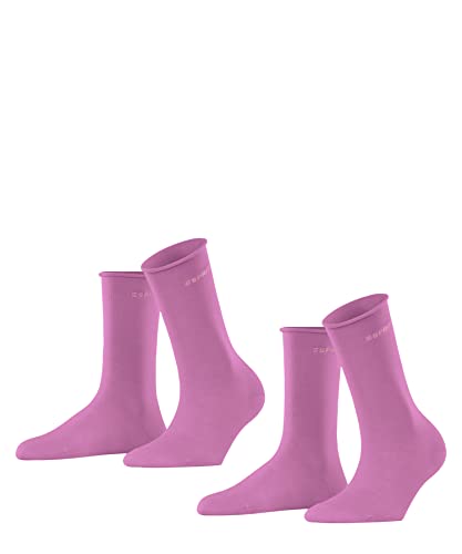 ESPRIT Damen Socken Basic Pure 2-Pack W SO Baumwolle einfarbig 2 Paar, Rot (Rose 8620), 35-38 von ESPRIT