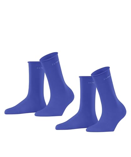 ESPRIT Damen Basic Pure 2-Pack W SO Baumwolle einfarbig 2 Paar Socken, Blau (Deep Blue 6046), 35-38 (2er Pack) von ESPRIT