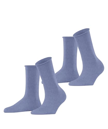 ESPRIT Damen Socken Basic Pure 2-Pack W SO Baumwolle einfarbig 2 Paar, Blau (Jeans Melange 6458), 39-42 von ESPRIT