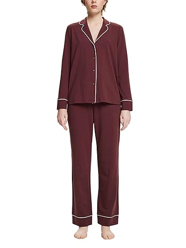 ESPRIT Damen Beautiful BA.FASH. SUS pj s_ll_ls Pyjamaset, Rust Brown, XXL von ESPRIT