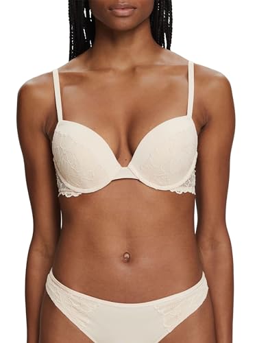 ESPRIT Damen Big Flower Lace Rcs Clas.push Push Up BH, Sand, 70 / 70B EU von ESPRIT