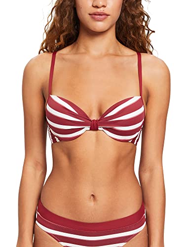 ESPRIT Damen Bikini-Top mit wattierten Bügel-Cups und Streifen von ESPRIT