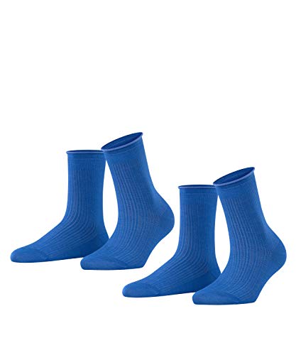 ESPRIT Damen Cable Rib 2-Pack Socken, blau (lapis blue 6452), 39-42 (2er Pack) von ESPRIT