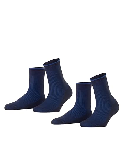 ESPRIT Damen Cable Rib 2-Pack W SO Hausschuh-Socken, Schwarz-Blau (3000), 39-42 (UK 5.5-8 Ι US 8-10.5) (2er Pack) von ESPRIT