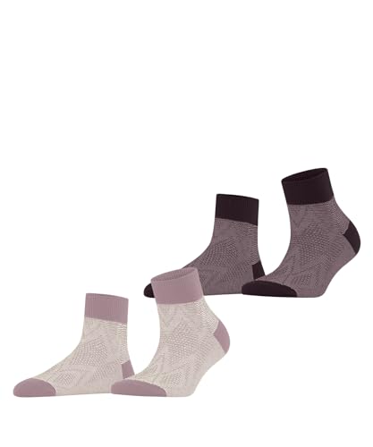 ESPRIT Damen Cable Stitch 2-Pack W SSO Baumwolle Gemustert 2 Paar Kurzsocken, Mehrfarbig (Sortiment 0020), 35-38 (2er Pack) von ESPRIT