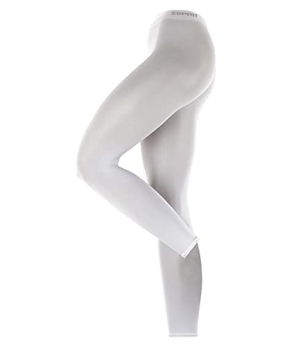 ESPRIT Damen Leggings Cotton W LE blickdicht einfarbig 1 Stück, Weiß (White 2000), 40-42 von ESPRIT