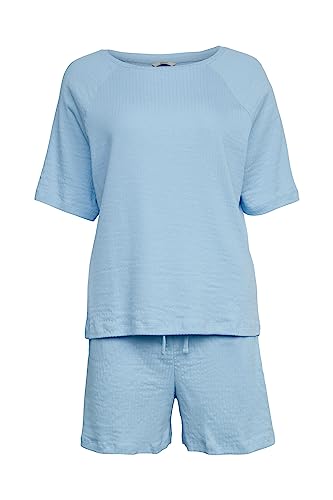 ESPRIT Damen Cotton Modal Rib Nw Sus Shorty Pyjamaset, Pastel Blue, 40 von ESPRIT