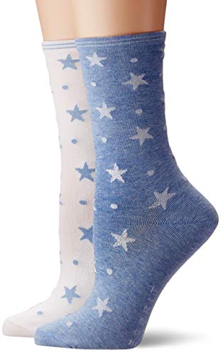 ESPRIT Damen Dots & Stars 2-Pack W SO Hausschuh-Socken, Mehrfarbig (Sortiment 60), 35-38 (2er Pack) von ESPRIT