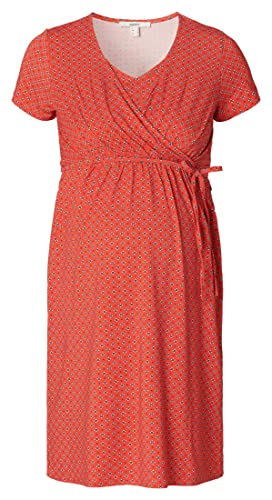 ESPRIT Damen Dress Nursing Short Sleeve Allover Print Kleid, Flame Red-609, Small von ESPRIT