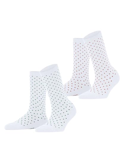 ESPRIT Damen Socken Fine Dot Multipack W So Baumwolle gemustert 2 Paar, Mehrfarbig Weiß 0030, 35-38 von ESPRIT
