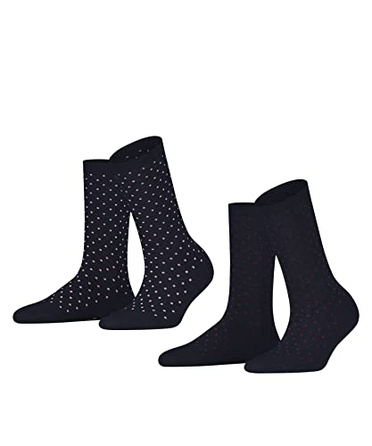 ESPRIT Damen Socken Fine Dot 2-Pack W SO Baumwolle gemustert 2 Paar, Blau (Marine 6120), 35-38 von ESPRIT