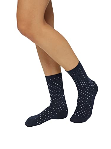 ESPRIT Damen Socken Fine Dot Multipack W So Baumwolle gemustert 2 Paar, Blau Marine 6120, 39-42 von ESPRIT