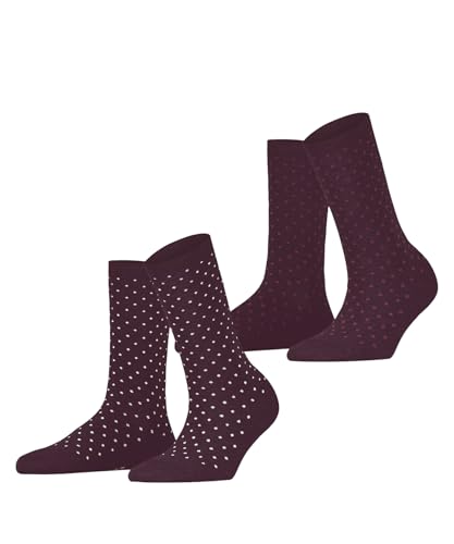 ESPRIT Damen Fine Dot Multipack W So Baumwolle Gemustert Socken, Rot Shadow Red 8138, 39-42 (2er Pack) von ESPRIT