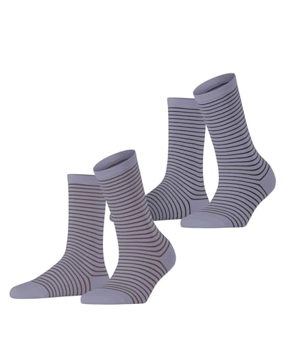 ESPRIT Damen Socken Fine Line Multipack W So Baumwolle gemustert 2 Paar, Lila Lilac 0060, 39-42 von ESPRIT