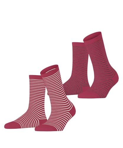 ESPRIT Damen Socken Fine Line Multipack W So Baumwolle gemustert 2 Paar, Rosa Pink 0070, 35-38 von ESPRIT