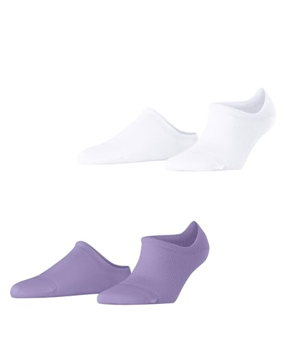 ESPRIT Damen Fine Rhomb 2-Pack W SN Baumwolle kurz Gemustert 2 Paar Sneakersocken, Mehrfarbig (Weiß Lila 0020), 35-38 (2er Pack) von ESPRIT