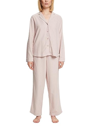 ESPRIT Damen Flannel WV Stripe NWSUS pj a_ll_ls Pyjamaset, Light PINK 3, XS von ESPRIT