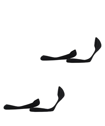 ESPRIT Damen Füßlinge Solid Low Double Pack W In Baumwolle unsichtbar einfarbig 2 Paar, Schwarz Black 3000, 35-38 von ESPRIT
