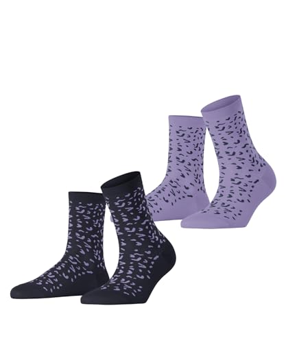 ESPRIT Damen Fun Pattern 2-Pack W SO Baumwolle Gemustert 2 Paar Socken, Mehrfarbig (Lila Blau 0040), 39-42 (2er Pack) von ESPRIT