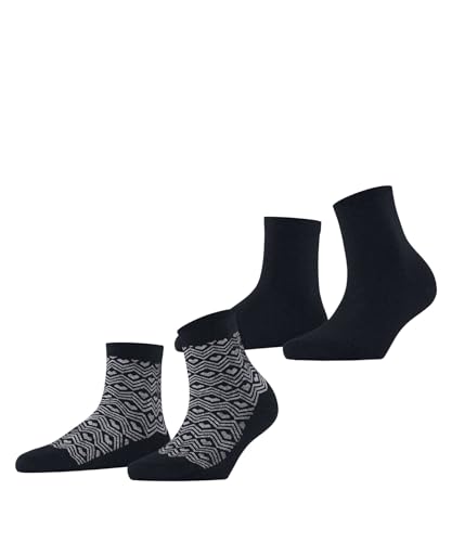 ESPRIT Damen Heart Pattern Multipack W SSO Baumwolle Gemustert Socken, Blau Marine 0040, 35-38 (2er Pack) von ESPRIT