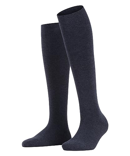 ESPRIT Damen Kniestrümpfe Basic Pure W Kh Baumwolle mit Komfortbund 1 Paar, Blau Navy Blue Melange 6490, 39-42 von ESPRIT