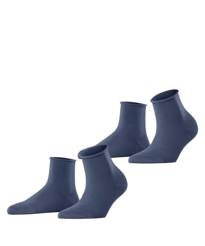 ESPRIT Damen Kurzsocken Basic Pure 2-Pack W SSO Baumwolle einfarbig 2 Paar, Blau (Bluestone 6067), 35-38 von ESPRIT