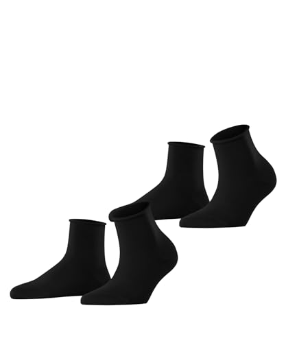 ESPRIT Damen Kurzsocken Basic Pure 2-Pack W SSO Baumwolle einfarbig 2 Paar, Schwarz (Black 3000), 35-38 von ESPRIT