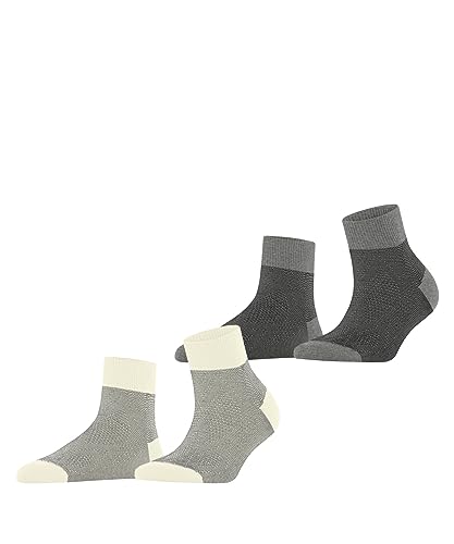 ESPRIT Damen Kurzsocken Cable Stitch 2-Pack Biologische Baumwolle gemustert 2 Paar, Mehrfarbig (Sortiment 0010), 39-42 von ESPRIT