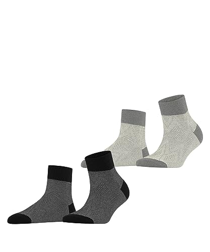 ESPRIT Damen Kurzsocken Cable Stitch 2-Pack Biologische Baumwolle gemustert 2 Paar, Mehrfarbig (Sortiment 0050), 35-38 von ESPRIT