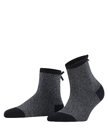 ESPRIT Damen Kurzsocken Glitter Bow W SSO Baumwolle kurz gemustert 1 Paar, Schwarz (Black 3000), 39-42 von ESPRIT