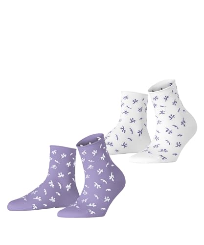 ESPRIT Damen Socken Twig W Sso Baumwolle gemustert 2 Paar, Mehrfarbig Weiß Lila 0020, 35-38 von ESPRIT