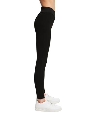 ESPRIT Damen Leggings Grit W LE Blickdicht einfarbig 1 Stück, Schwarz (Black 3001), 42-44 von ESPRIT