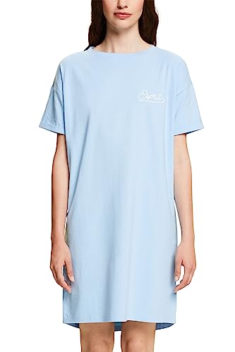 ESPRIT Damen Logo Cotton Nw Sus Nightshirt Nachthemd, Pastel Blue, 40 von ESPRIT