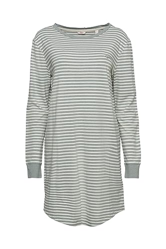 ESPRIT Damen MODERN Stripes CO NWSUS ns s_ls Nachthemd, Dusty Green 2, XS von ESPRIT