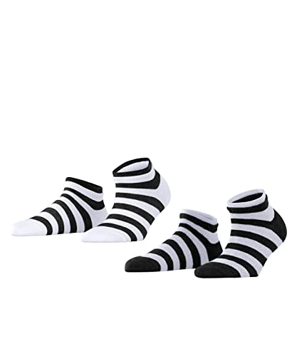 ESPRIT Damen Sneakersocken Mesh Stripe 2-Pack, Biologische Baumwolle, 2 Paar, Mehrfarbig (Sortiment 10), 35-38 von FALKE